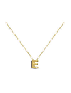MOSUO Pozlacený náhrdelník Letter "E" s diamantem
