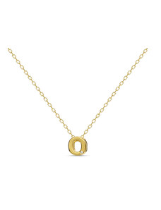 MOSUO Pozlacený náhrdelník Letter "O" s diamantem