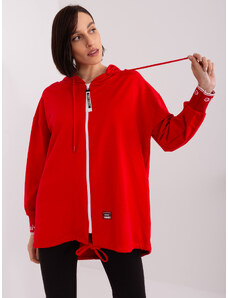 Fashionhunters Červená dámská mikina na zip s kapucí