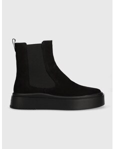 Semišové kotníkové boty Vagabond Shoemakers Stacy dámské, černá barva, na platformě