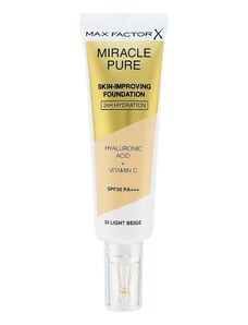 Max Factor Miracle Pure make-up pro zdokonalení kvality pleti SPF 30 32 Light Beige 30 ml