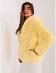Wool Fashion Italia Kožešinový kabát do pasu žlutý