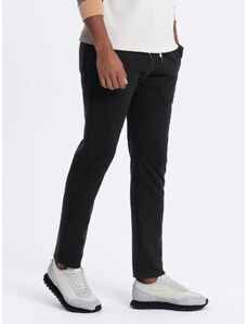 Ombre Clothing Pánské tepláky s rovnými nohavicemi - černé V1 OM-PABS-0155