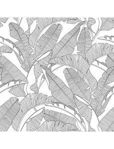 DaDaBoom Tapeta velké palmové listy černo bílá 280×100cm