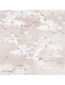 DaDaBoom Tapeta kouzelné labutě pudrově růžová 280×100 cm
