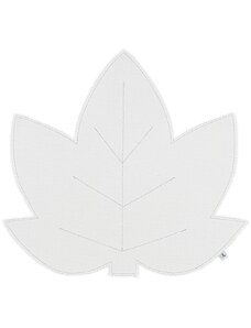 DaDaBoom Lněné prostírání javorový list bílá se stříbrem 37x37cm