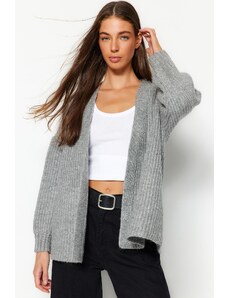 Trendyol šedý stříbřitý pletený svetr