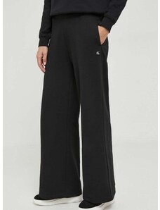 Tepláky Calvin Klein Jeans černá barva, jednoduché, high waist, J20J222597