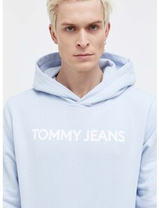 Bavlněná mikina Tommy Jeans pánská, s kapucí, s potiskem