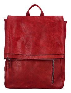 INT COMPANY Trendy dámský koženkový kabelko-batůžek Floras, červená