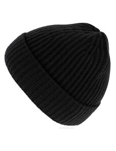 Pletená zimní černá čepice s kašmírem - Fiebig