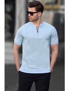 Madmext Blue Polo Collar Men's T-Shirt 9281