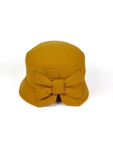 KRUMLOVANKA Dámský vlněný klobouk BUCKET Kr-0020 žlutý