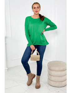 K-Fashion Svetr s předními kapsami jasně zelená