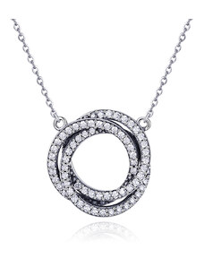 Royal Fashion stříbrný náhrdelník Kruhy lásky SCN259