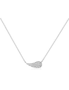 Stříbrný náhrdelník s křídlem zdobeným zirkony - Meucci SN136