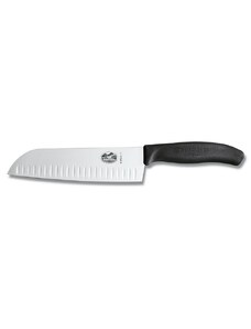 Victorinox - Kuchyňský nůž Swiss Classic Santoku 17cm s vroubky - černý