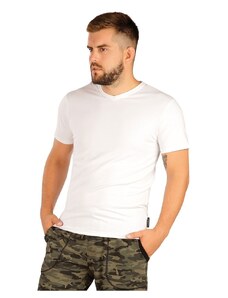 Pánské bílé bavlněné tričko LITEX krátký rukáv