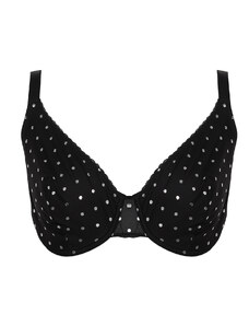 Trendyol Curve Black Polka Dot Mesh Bra