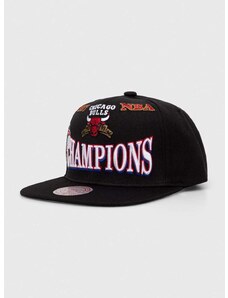 Čepice s vlněnou směsí Mitchell&Ness černá barva, s aplikací