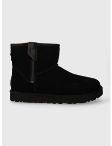 Semišové sněhule UGG Classic Mini Bailey Zip černá barva, 1151230