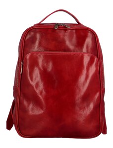 Stylový dámský kožený batůžek Delami Vera Pelle Baylor, tmavě červená