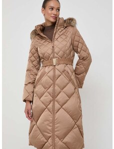 Péřová bunda Guess dámská, béžová barva, zimní