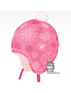 Dívčí zimní funkční čepice Dráče - Polárka 29, růžová, vločky