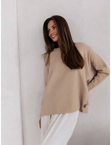 Beige plain wide sweater Cocomore