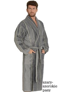 Men's bathrobe De Lafense 803 M-2XL grey - wide belts 090