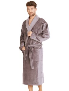 Bathrobe De Lafense 803 M-2XL men's gray-striped 088