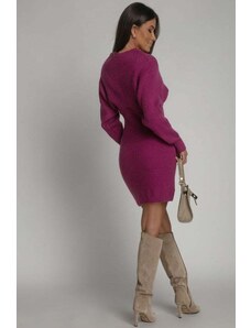 Mood of Paris Fialový svetrový komplet šaty + pulovr Martha
