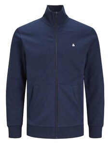 JACK & JONES Mikina 'Epaulos' námořnická modř / bílá