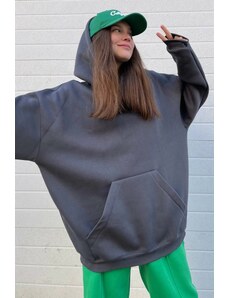 Madmext Smoked Hooded Rayon Oversized Sweatshirt