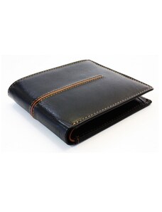 Kožená pánská peněženka ARWEL - černá s hnědým proužkem