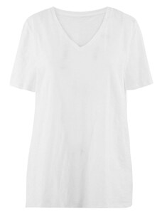 Marks & Spencer Dámské bílé tričko výstřih V krátký rukáv velikost 50, A2049