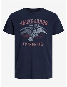 Tmavě modré pánské tričko Jack & Jones Fonne - Pánské