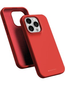 Ochranný kryt na iPhone 15 Pro - Mercury, Silicone Red