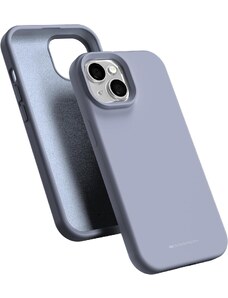 Ochranný kryt na iPhone 15 - Mercury, Silicone Lavender Gray