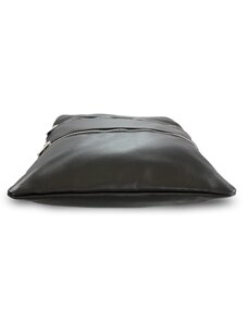 Kožená zipová kabelka s popruhem Arwel - černá