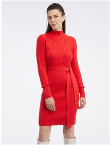 Orsay Červené dámské svetrové šaty - Dámské