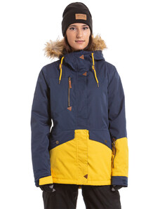 Meatfly snowboardová bunda Athena B - Navy Stripe Yellow Stripe | Žlutá
