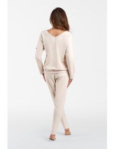 Italian Fashion Dámská tepláková souprava Karina s dlouhým rukávem, dlouhé kalhoty - béžová