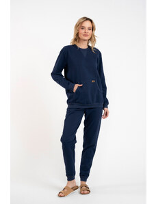 Italian Fashion Dámský komplet Fox, dlouhý rukáv, dlouhé kalhoty - tmavě modrá