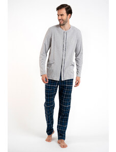 Italian Fashion Pánské pyžamo Jakub, dlouhý rukáv, dlouhé nohavice - melanž/potisk