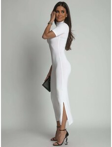 FASARDI Midi tužkové šaty s bílým rolákem