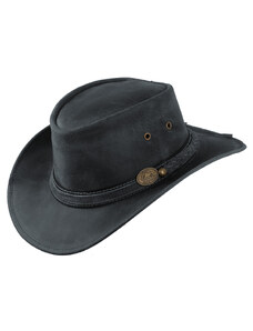 Australský klobouk kožený - černý kožený klobouk SCIPPIS Irving