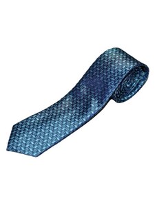 Modrá kravata se vzorem (obdelníky a čtverce) VD 5233697
