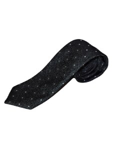 Černá kravata s bílým vzorem VD 441284