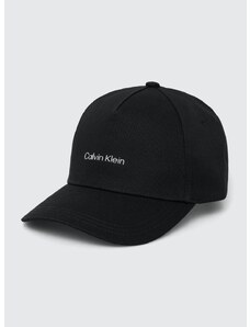Bavlněná baseballová čepice Calvin Klein černá barva